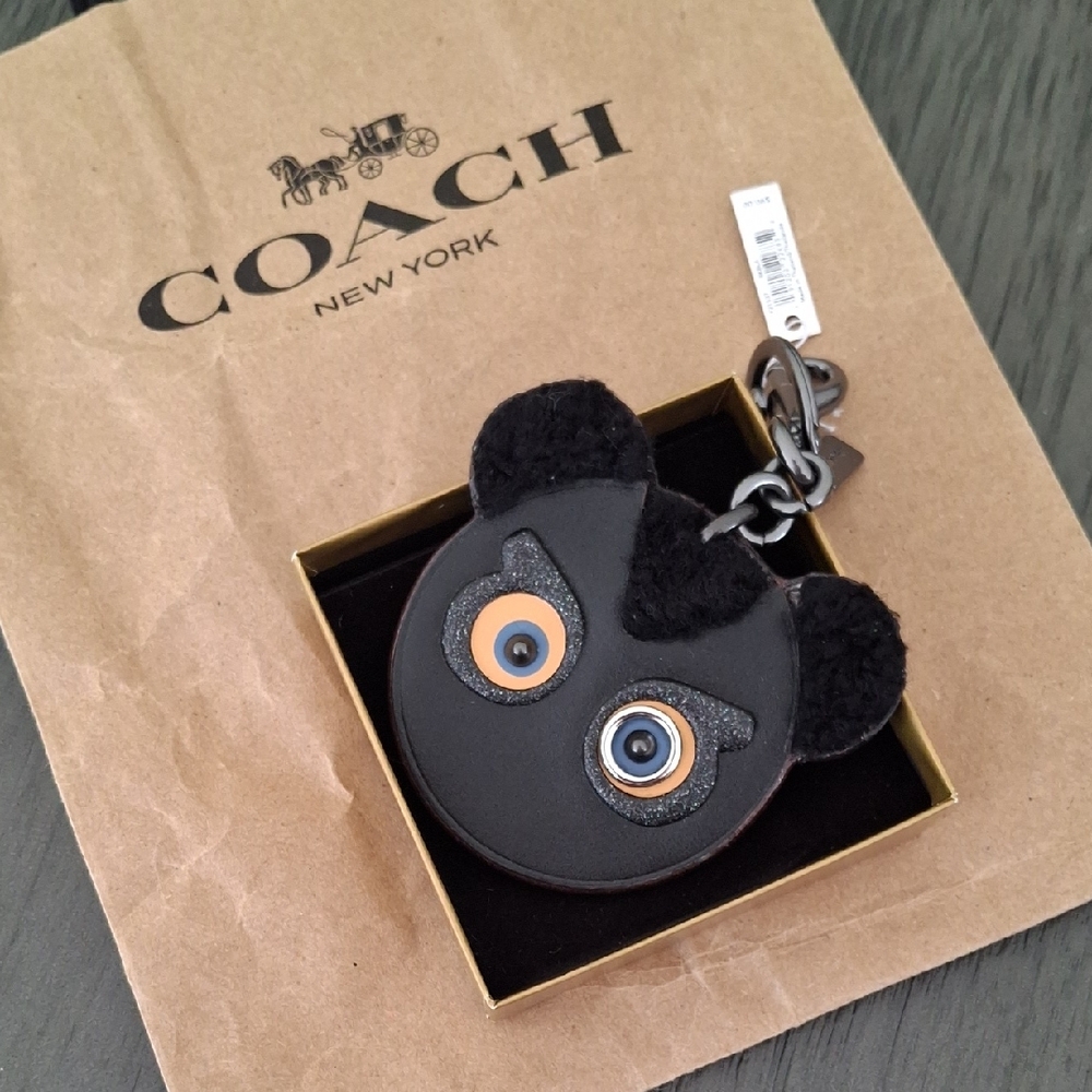 Coach Kids Black and Tan Bear Bag Charm